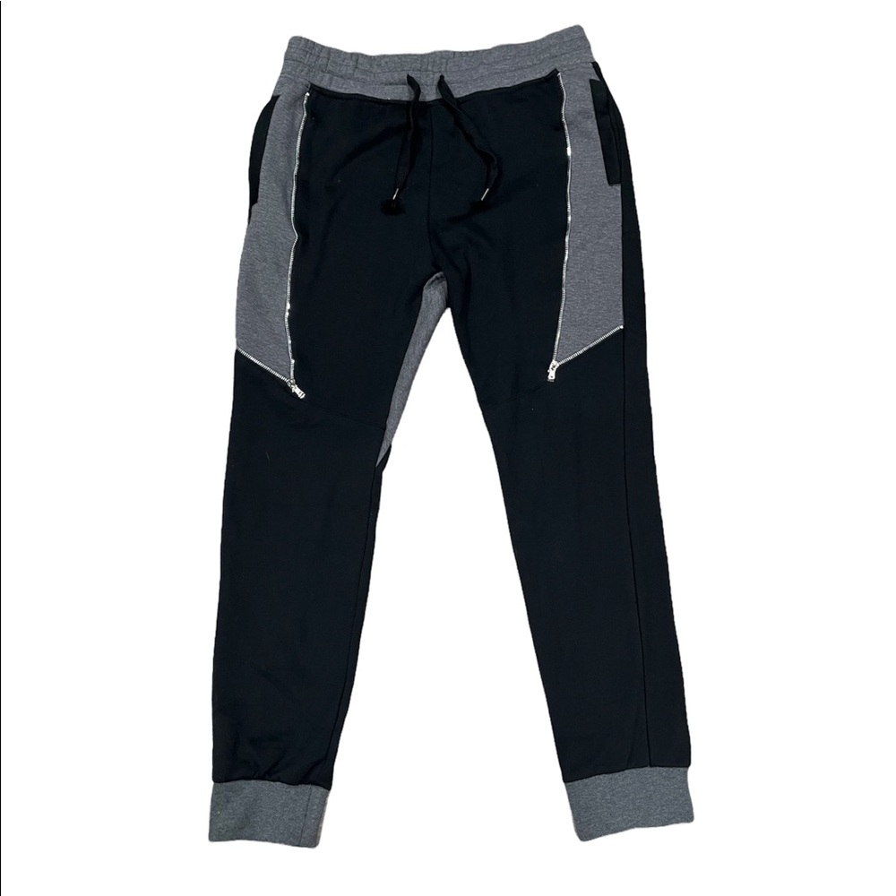 Weiv Mens XXL Jogger Pants Black Gray with Zippers